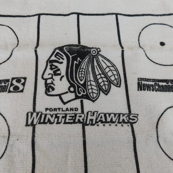 Portland Winterhawks Collectible Towel 14690 News Channel 8 White Black 18 x 11 - Picture 2 of 7